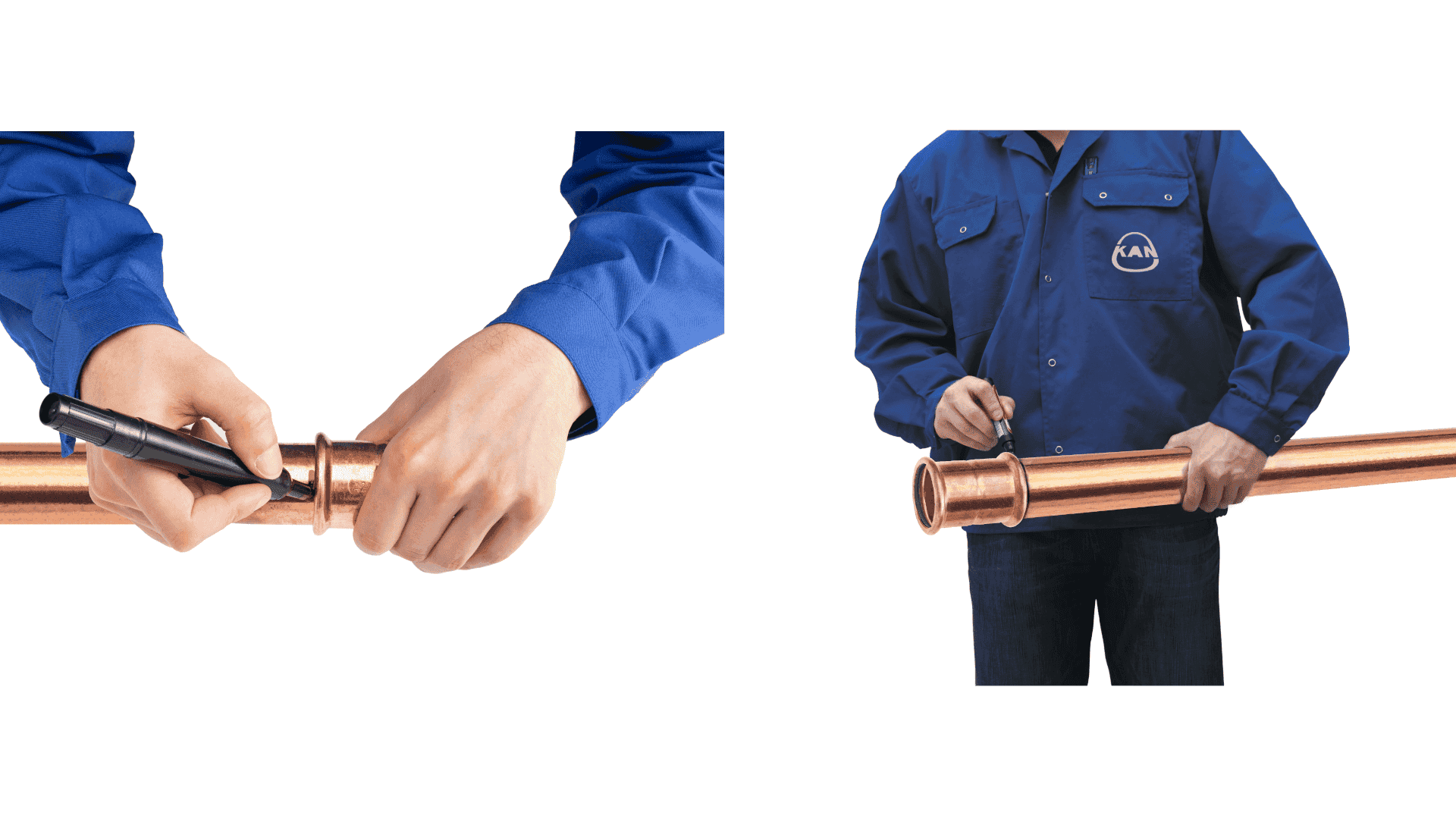 KAN-therm - Système Copper - Installation étape 5 - Détermination de la profondeur d’insertion d’un tuyau dans le raccord
